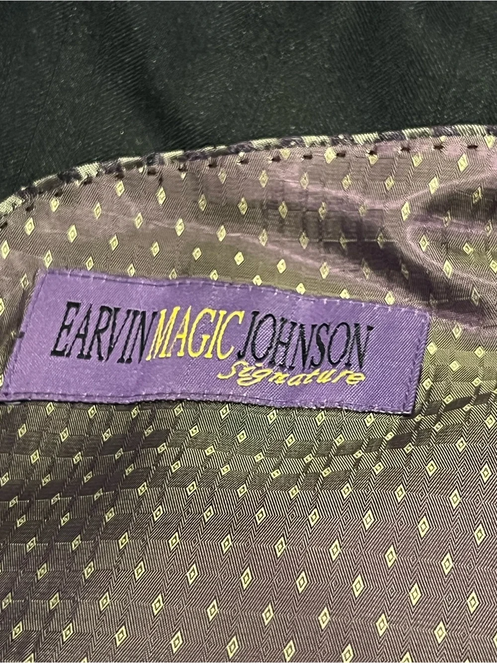 Earvin Magic Johnson Signature 2-Piece Suit black Pinstripe 52R